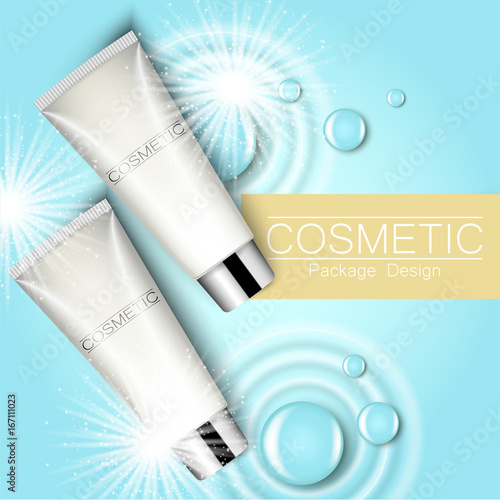 Moisturizing face cream package cosmetics design, ads, templates for design Top view