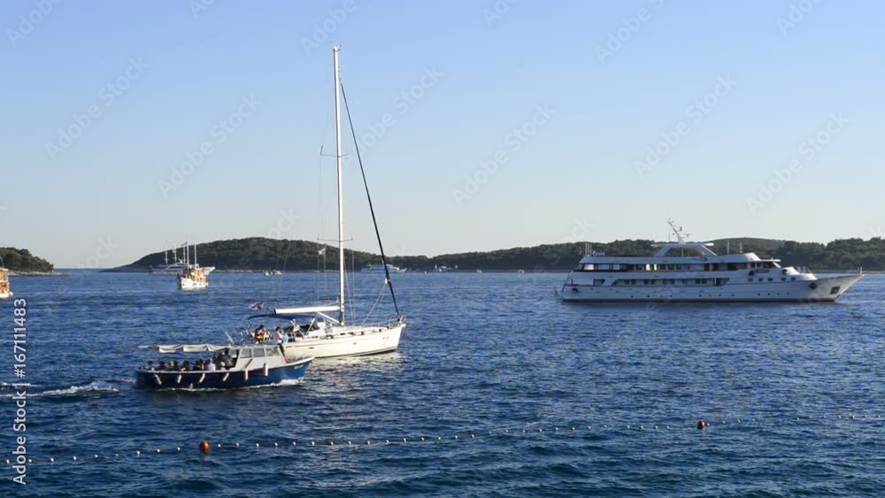 Seacoast of Hvar island and harbour in old town Hvar. Hvar is very popular tourist destination on Dalmatia of Croatia. Seacoast of Hvar island and harbour in old town Hvar. Hvar is very popular tourist destination on Dalmatia of Croatia.