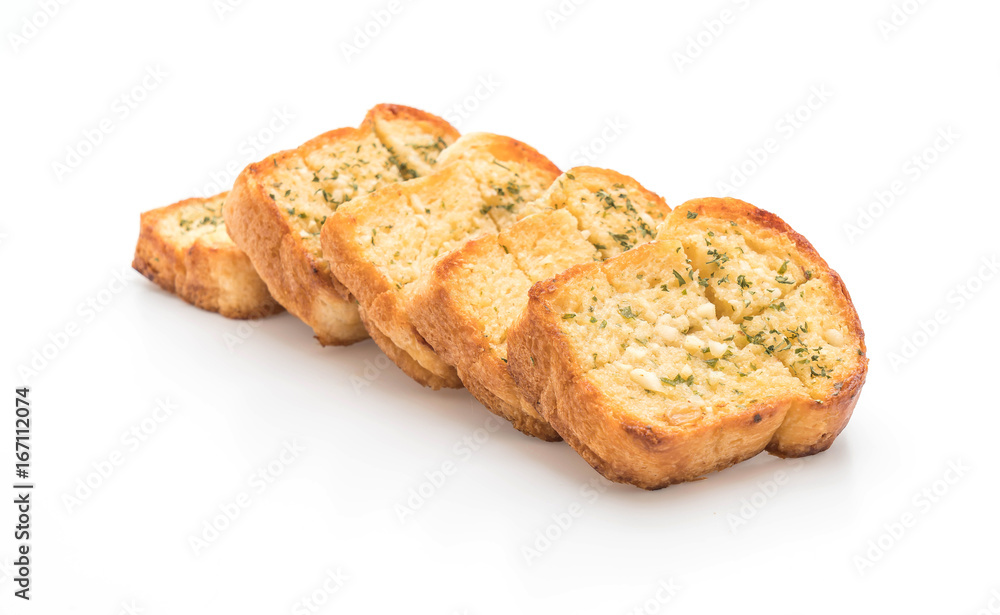 garlic bread on white background garlic bread on white background