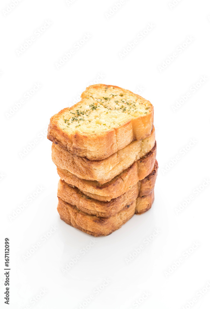 garlic bread on white background garlic bread on white background