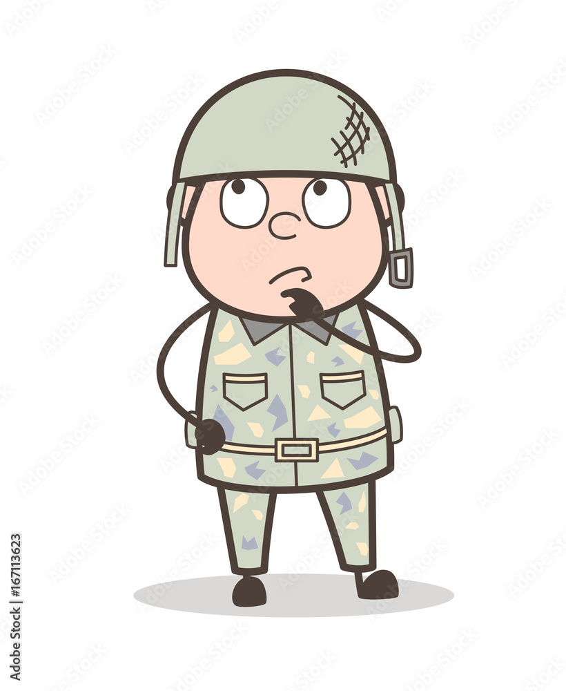 Cartoon Officer Making a Plan Vector Illustration Cartoon Officer Making a Plan Vector Illustration
