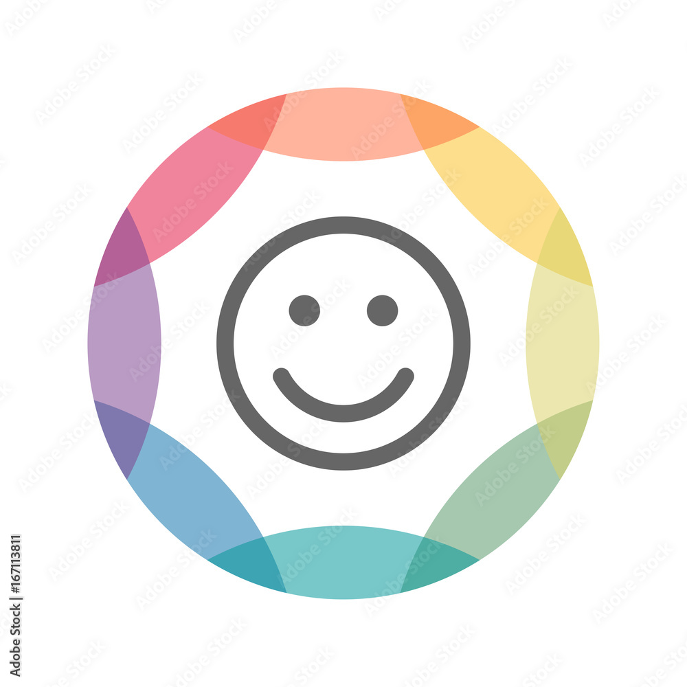 Fototapeta premium farbiges Icon - Gesicht - Freundlich