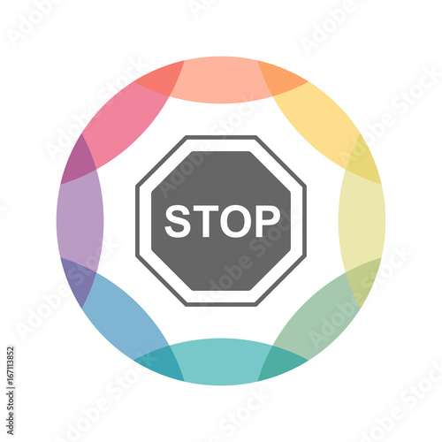 farbiges Icon - Stopschild