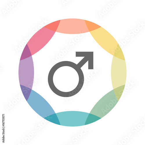farbiges Icon - Symbol Männlich
