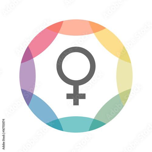 farbiges Icon - Symbol Weiblich
