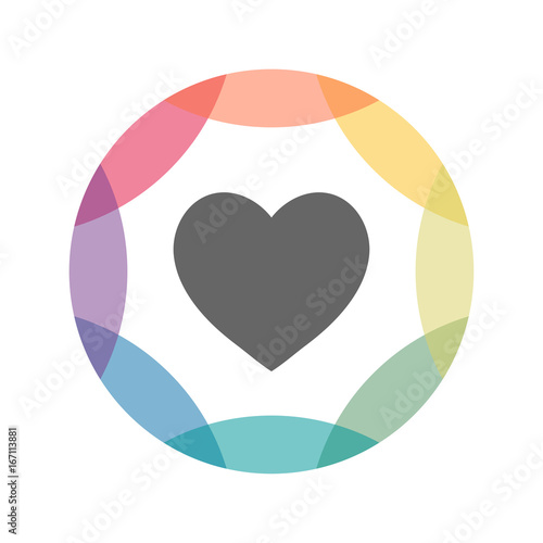 farbiges Icon - Herz - Liebe