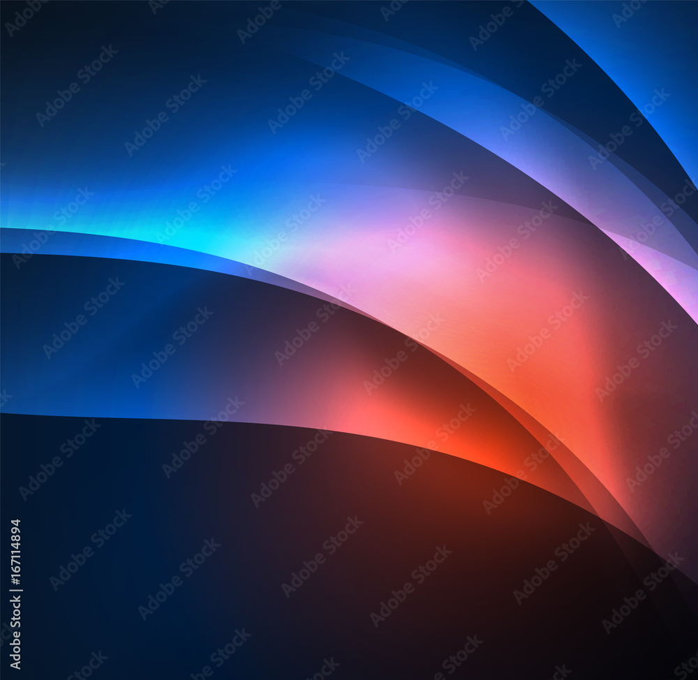 Obraz premium Illuminated neon waves