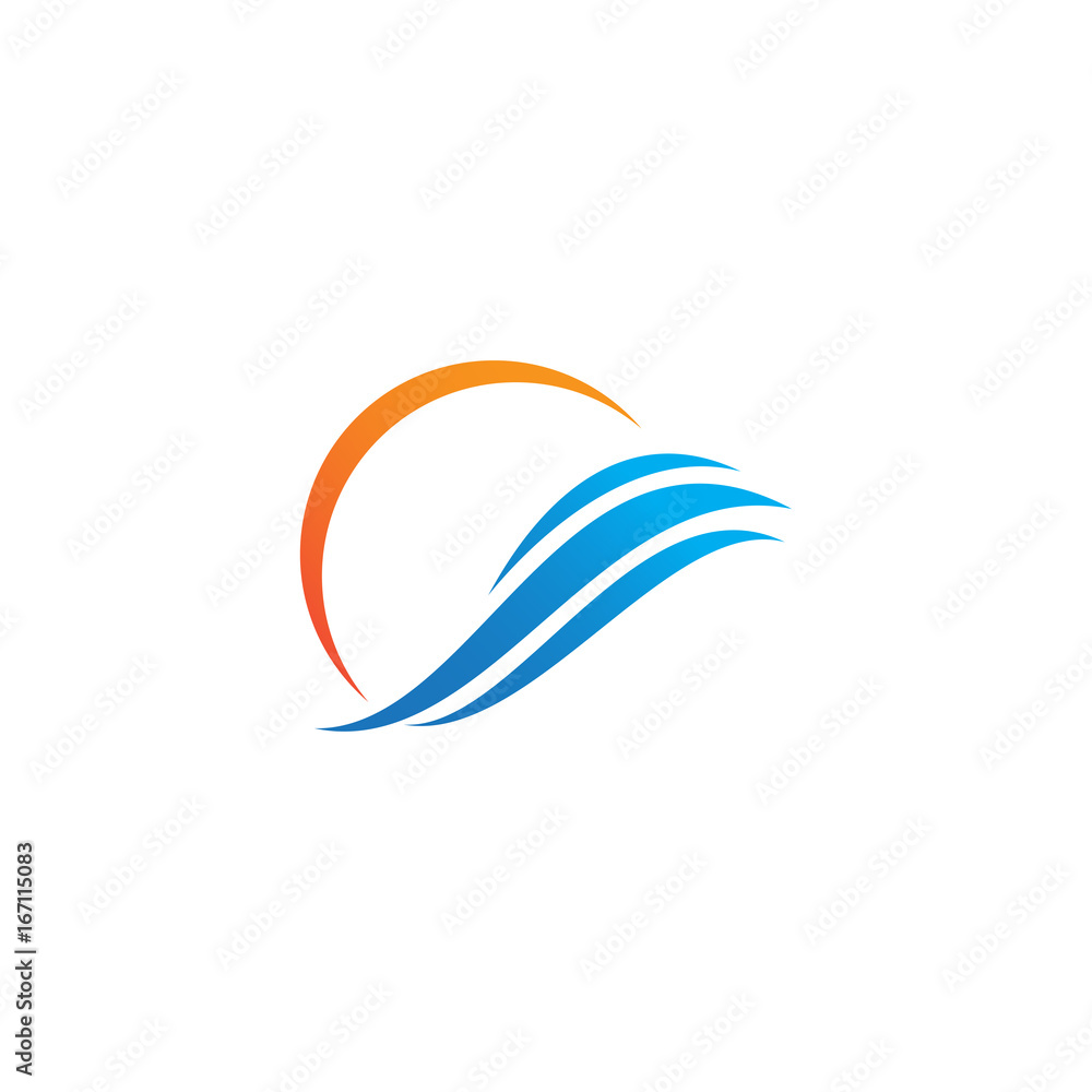sun wave logo vector template sun wave logo vector template