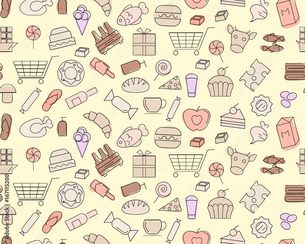 Seamless pattern with different icons. Seamless pattern with different icons.
