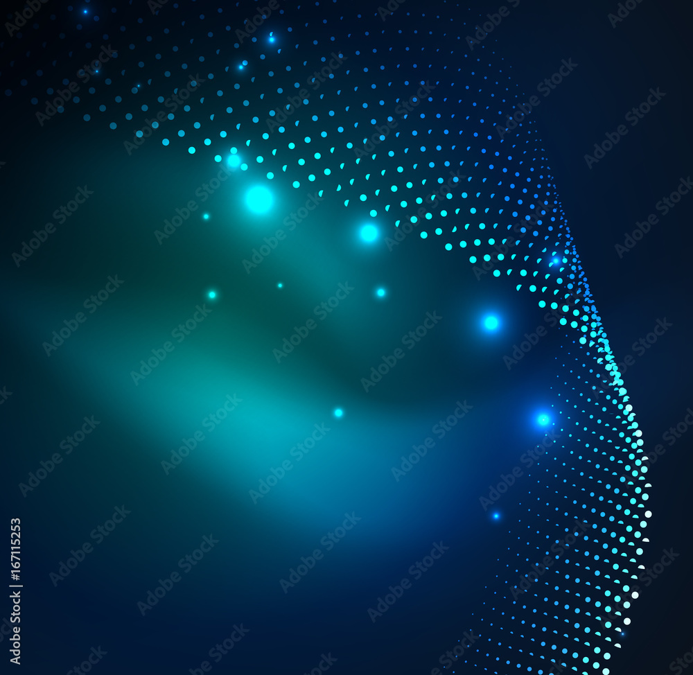 3D illuminated wave of glowing particles 3D illuminated wave of glowing particles
