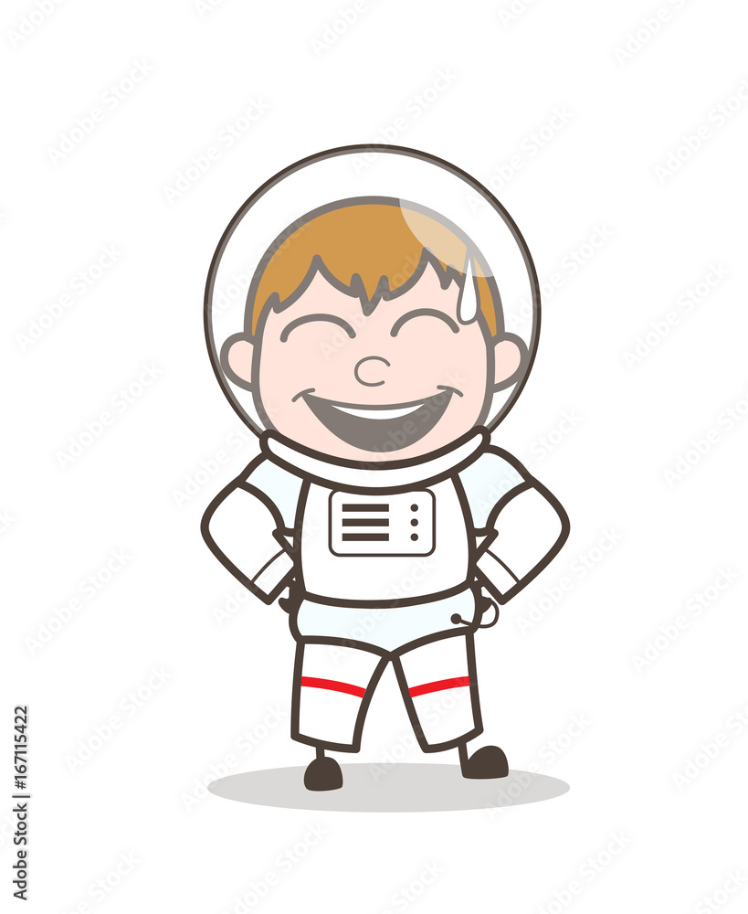 Cartoon Laughing Space-Traveler Vector Illustration Cartoon Laughing Space-Traveler Vector Illustration