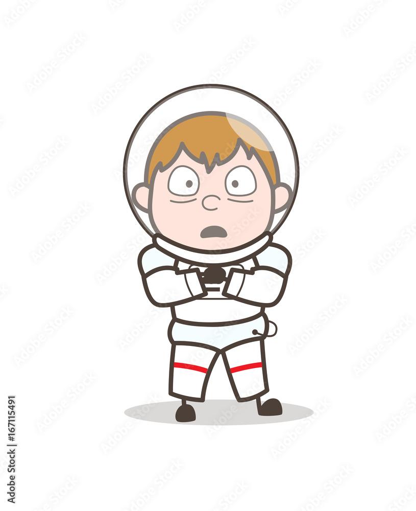 Cartoon Scared Spaceman Expression Vector