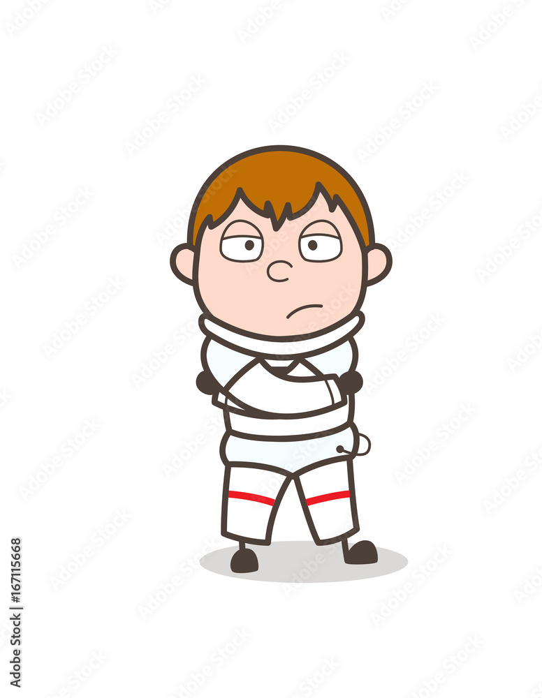 Cartoon Unhappy Spaceman Face Expression Vector Illustration Cartoon Unhappy Spaceman Face Expression Vector Illustration
