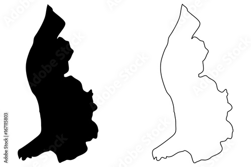 Lichtenstein map vector illustration, scribble sketch Lichtenstein