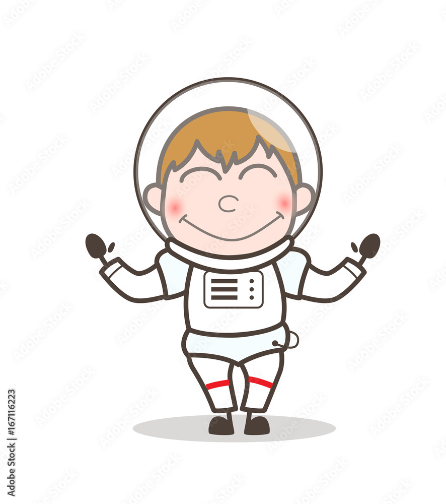 Cartoon Spaceman Blushing Face Vector Illustration Cartoon Spaceman Blushing Face Vector Illustration