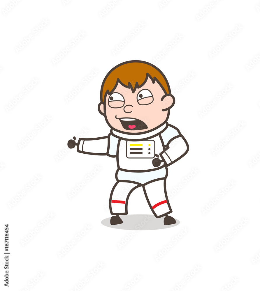 Obraz premium Cartoon Spaceman Shouting Face Expression Vector Illustration