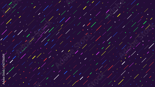 Background of abstract flat multicolored geometric shapes. Modern design. Rounded figures on a dark purple background