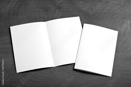 blank white folding paper flyer