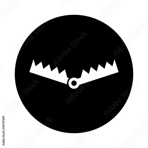 Trap circle icon. Black, round, minimalist icon isolated on white background. Trap simple silhouette. Web site page and mobile app design vector element.