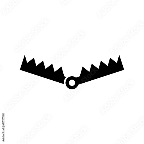 Trap icon. Black, minimalist icon isolated on white background. Trap simple silhouette. Web site page and mobile app design vector element.