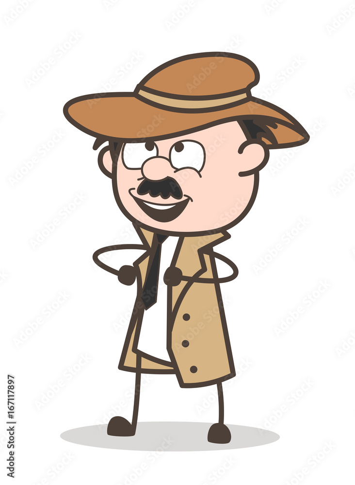 Cartoon Cute Joyful Detective Dancing Vector Cartoon Cute Joyful Detective Dancing Vector