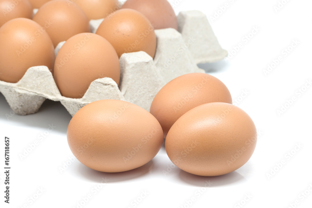 Eggs stack isolated on white background