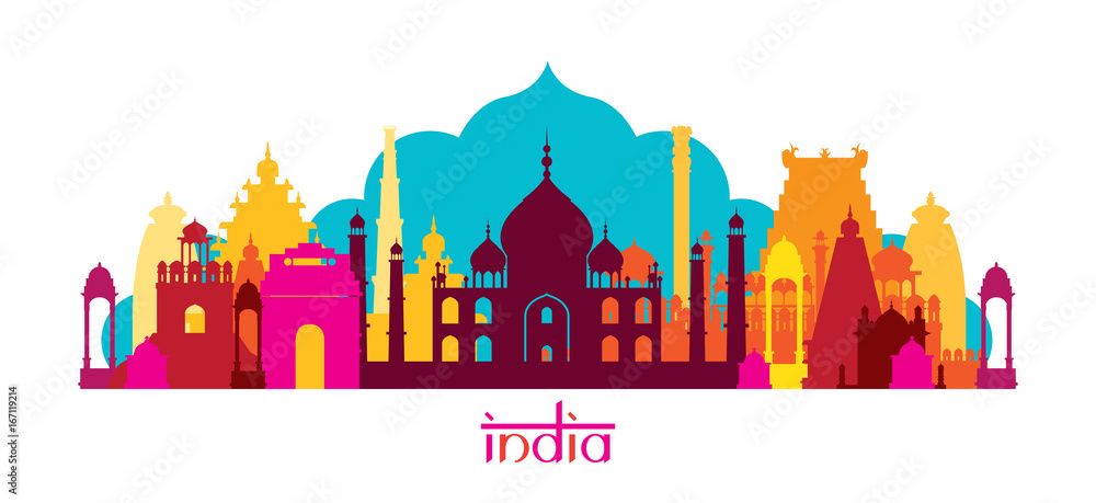India Architecture Landmarks Skyline, Shape India Architecture Landmarks Skyline, Shape