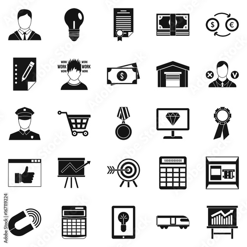 Coffers icons set, simple style