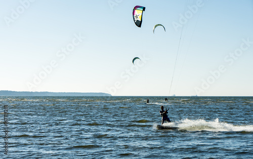 Kite surfers on the Baltic Sea