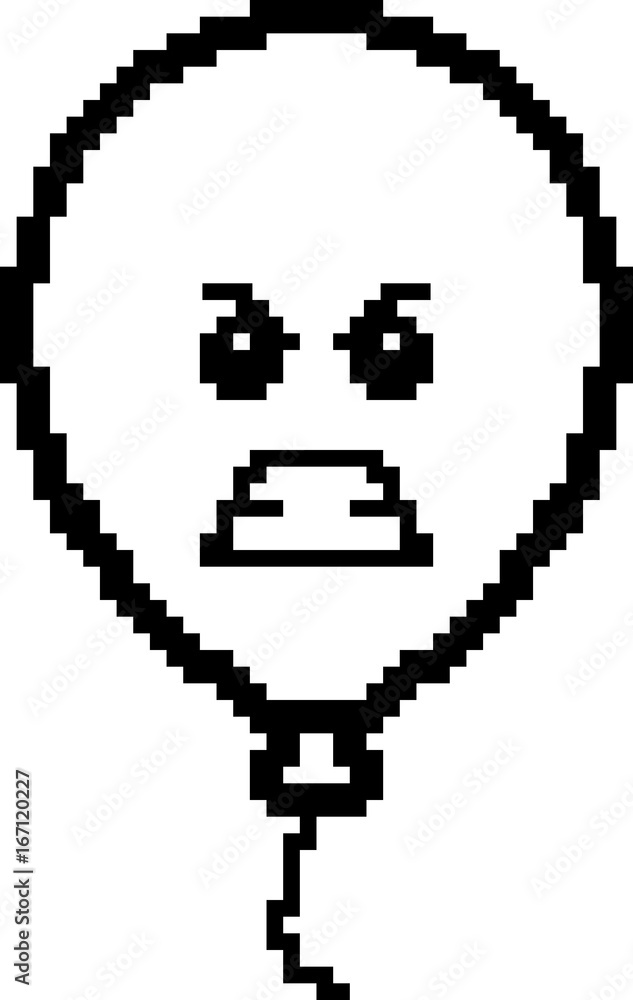 Angry 8-Bit Cartoon Balloon Angry 8-Bit Cartoon Balloon