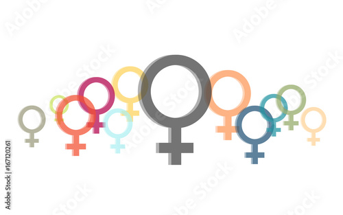 Viele bunte Symbole - weiblich