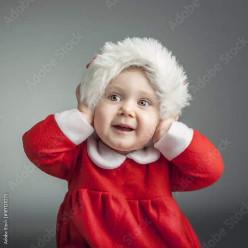 child with santa cloths