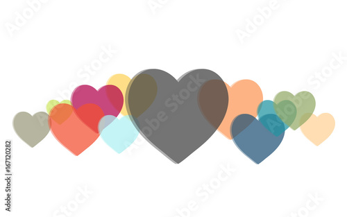 Viele bunte Herzen
