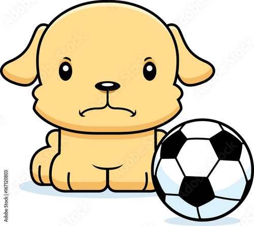 Cartoon Angry Soccer Player Puppy