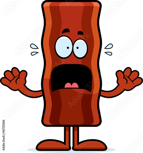 Scared Cartoon Bacon Strip