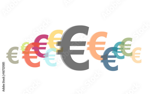 Viele bunte €-Zeichen