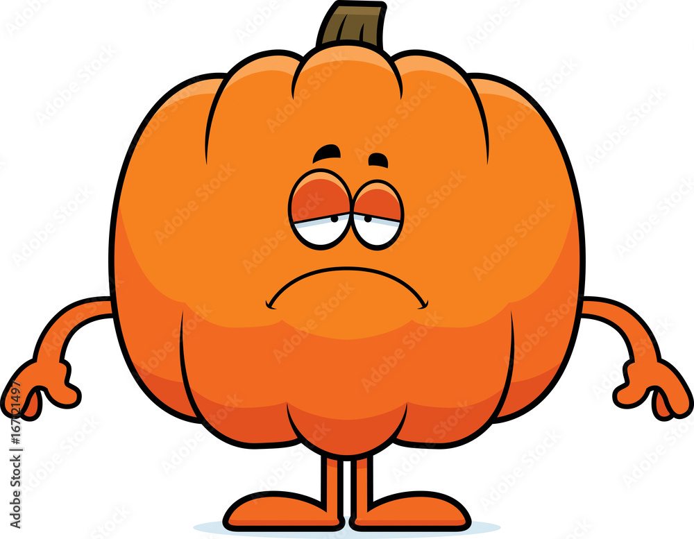Obraz premium Sad Cartoon Pumpkin