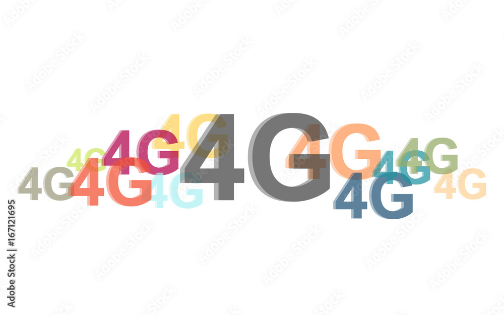 Viele bunte 4G-Symbole