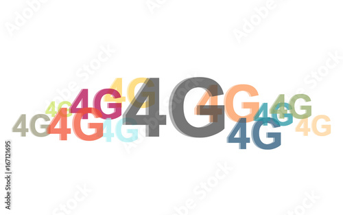 Viele bunte 4G-Symbole