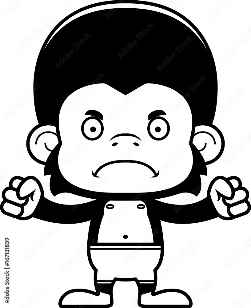 Cartoon Angry Chimpanzee Swimsuit