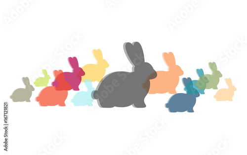 Viele bunte Hasen