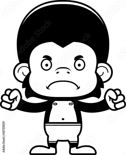 Cartoon Angry Chimpanzee Swimsuit