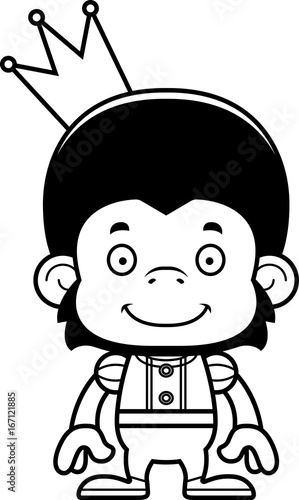 Cartoon Smiling Prince Chimpanzee