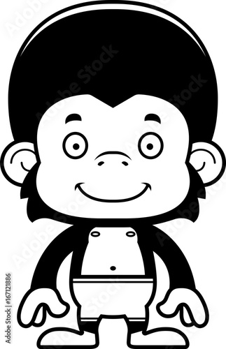 Cartoon Smiling Chimpanzee Swimsuit
