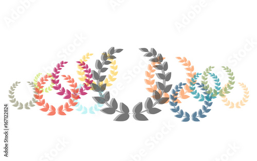 Viele bunte Lorbeerkränze