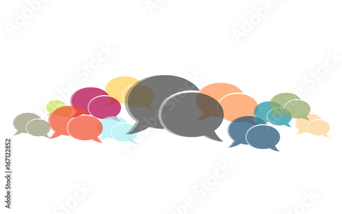 Viele bunte Sprechblasen