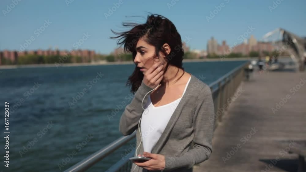 Young Beautiful Businesswoman in Brooklyn . New York City US Young Beautiful Businesswoman in Brooklyn . New York City US