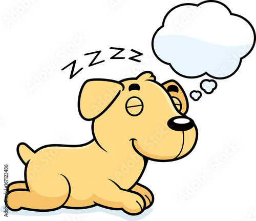 Cartoon Labrador Dreaming