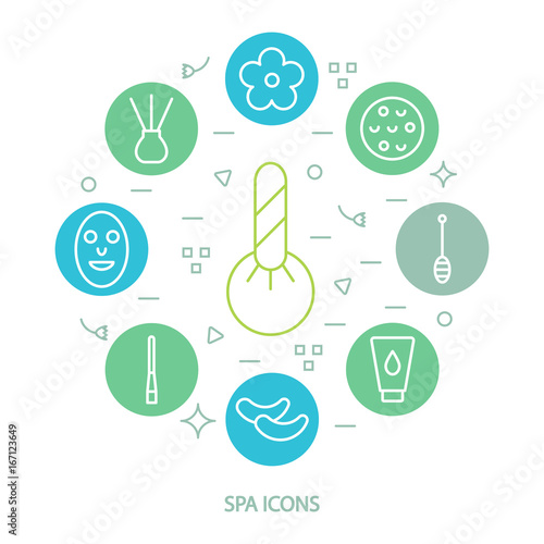 Spa icons set