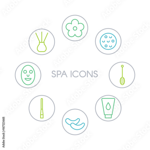 Spa icons set
